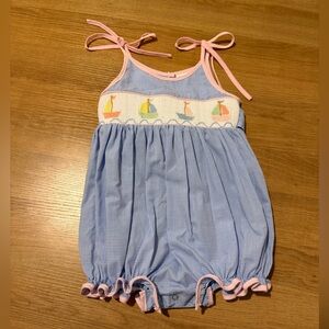 Lulu Bebe Sailboat Smocked Romper